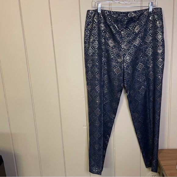Lafayette 148 New York Pants - Lafayette 148 New York Navy and Gold Medallion Pant Size 12